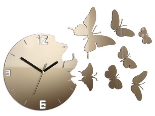 3D nalepovacie hodiny Butterfly metallic tortora 3D nalepovacie hodiny Butterfly metallic tortora