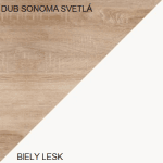 ARTBm Konferenčný stolík BETA Farba: Biela / čierny lesk – Obrázok 2