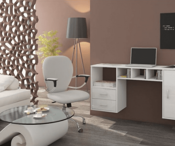 ARTBm Závesný PC stolík Hanger Farba: dub burgund/biela lesk