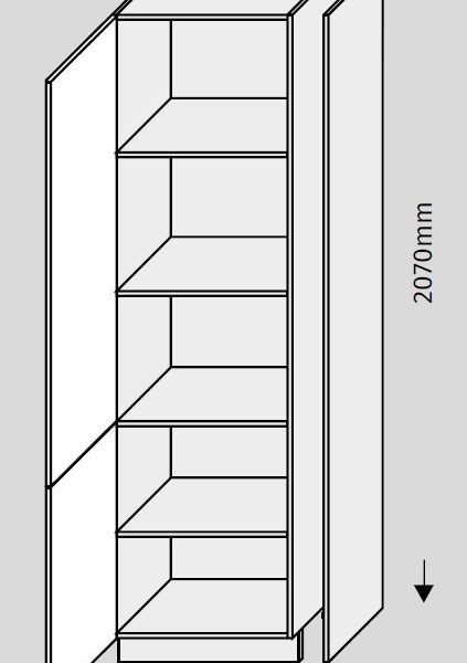 ArtExt Double system BS 60/207 ku kuchynským linkám Farba korpusu: Dub artisan