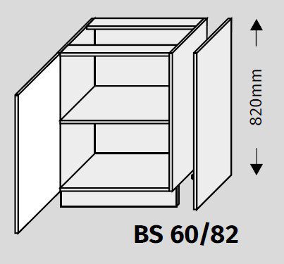 ArtExt Double system BS 60/82 ku kuchynským linkám Farba korpusu: Grey