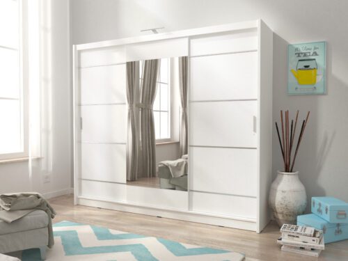ArtPS Šatníková skriňa WILLOW 250 ALU Farba: Biela ArtPS Šatníková skriňa WILLOW 250 ALU Farba: Biela