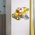 Detská skriňa Babydreams 90 cm bager biela
