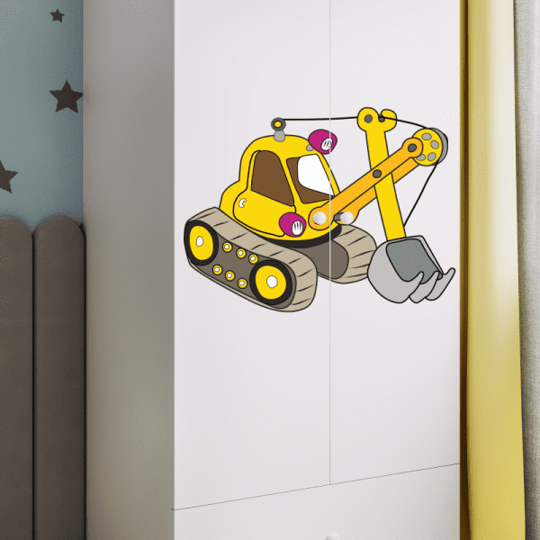 Detská skriňa Babydreams 90 cm bager biela