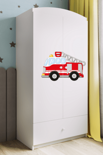 Detská skriňa Babydreams 90 cm hasičské auto biela Detská skriňa Babydreams 90 cm hasičské auto biela