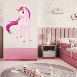 Detská skriňa Babydreams 90 cm jednorožec ružová II