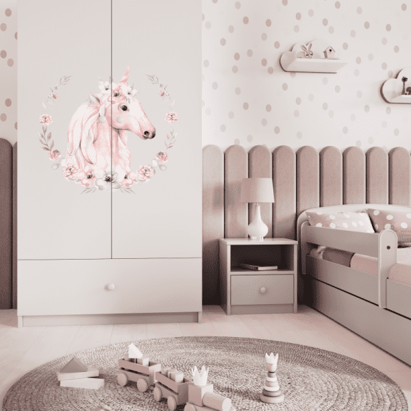 Detská skriňa Babydreams 90 cm kôň biela