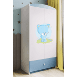 Detská skriňa Babydreams 90 cm medvedík modrá