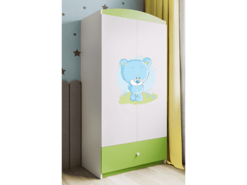 Detská skriňa Babydreams 90 cm medvedík zelená Detská skriňa Babydreams 90 cm medvedík zelená