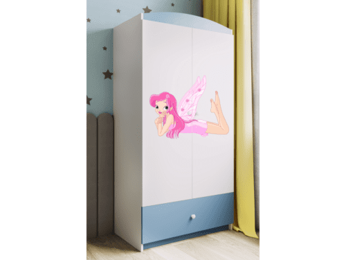 Detská skriňa Babydreams 90 cm víla s krídlami modrá Detská skriňa Babydreams 90 cm víla s krídlami modrá