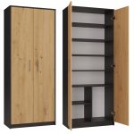 Knižnica OLIV 2D antracit/dub artisan