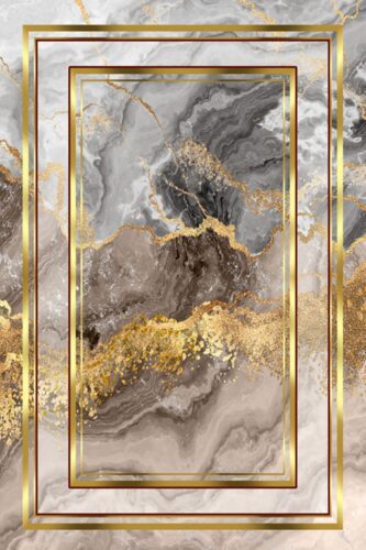 Koberec Marble Frame 180x280 cm sivý/zlatý Koberec Marble Frame 180x280 cm sivý/zlatý