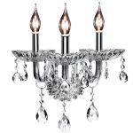Krištáľová nástenná lampa 300759 strieborná