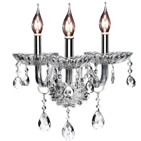 Krištáľová nástenná lampa 300759 strieborná