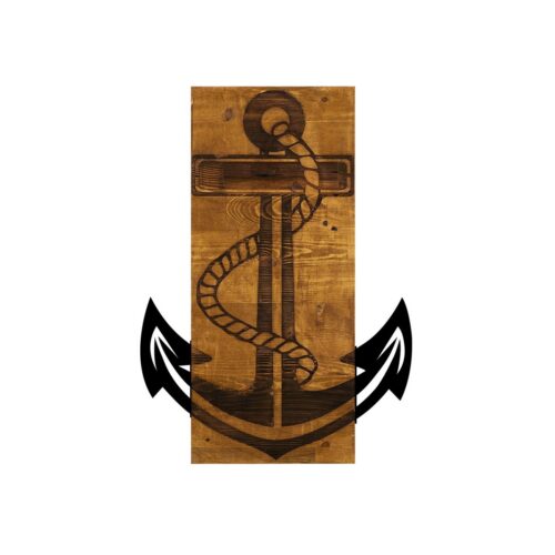 Nástenná drevená dekorácia ANCHOR hnedá/čierna Nástenná drevená dekorácia ANCHOR hnedá/čierna