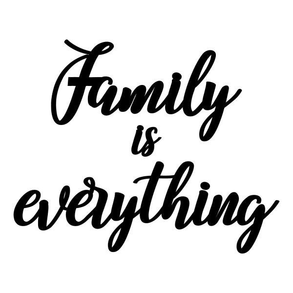 Nástenná drevená dekorácia FAMILY čierna