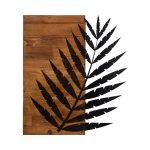 Nástenná drevená dekorácia LEAF 2 hnedá/čierna