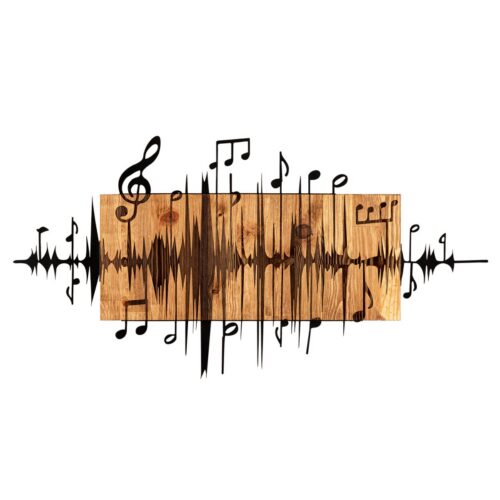 Nástenná drevená dekorácia MUSIC hnedá/čierna Nástenná drevená dekorácia MUSIC hnedá/čierna