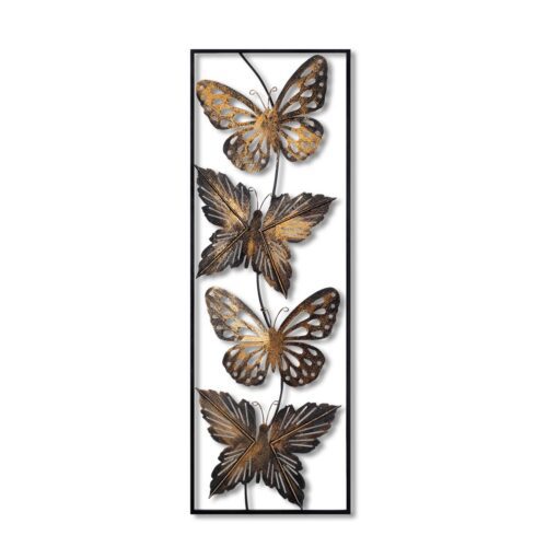 Nástěnná kovová dekorace BUTTERFLY II černá/zlatá Nástěnná kovová dekorace BUTTERFLY II černá/zlatá