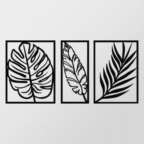 Nástenná kovová dekorácia LEAF čierna Nástenná kovová dekorácia LEAF čierna