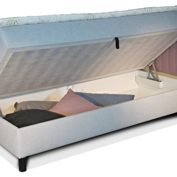 New Design  Čalúnená posteľ NOVO s čelami | pravá s topperom Rozmer.: 80 x 200 cm