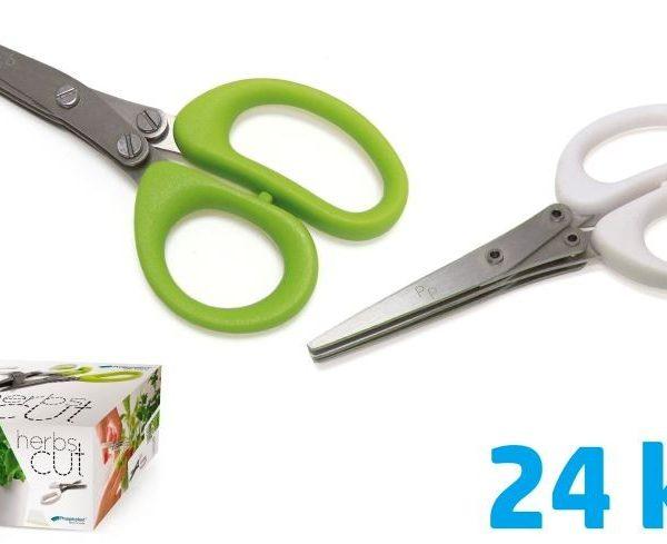 Nožnice na bylinky HERBA biele / zelené 13cm