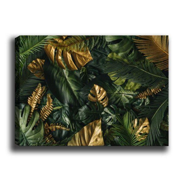 Obraz GREEN AND GOLD LEAVES 70 x 100 cm