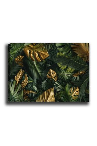 Obraz GREEN AND GOLD LEAVES 70 x 100 cm Obraz GREEN AND GOLD LEAVES 70 x 100 cm