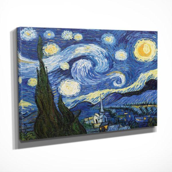 Obraz HVIEZDNÁ NOC od VV GOGHA 30x40 cm modrý