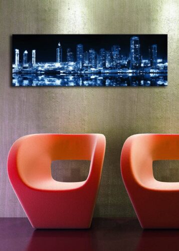 Obraz s LED osvetlením NOČNÉ MRAKODRAPY 6 30 x 90 cm Obraz s LED osvetlením NOČNÉ MRAKODRAPY 6 30 x 90 cm