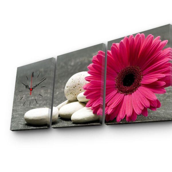 Obrazové nástenné hodiny Gerbera 96x40 cm viacfarebné