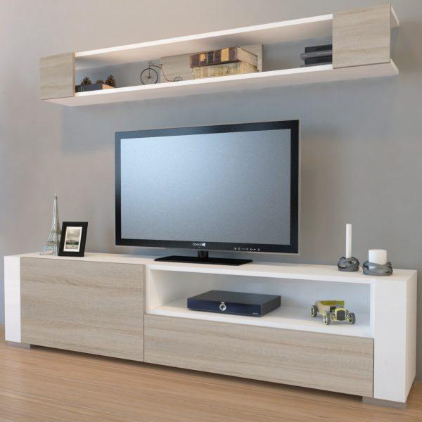Obývacia stena Arya 180 cm biela/hnedá