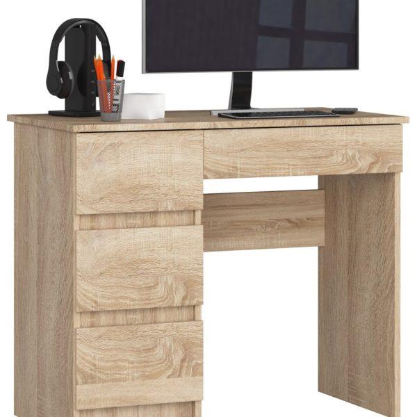 Písací stôl A-7 90 cm dub sonoma ľavý