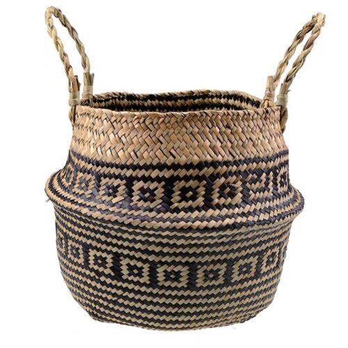Prírodný košík BOHO I hnedo - čierny Prírodný košík BOHO I hnedo - čierny