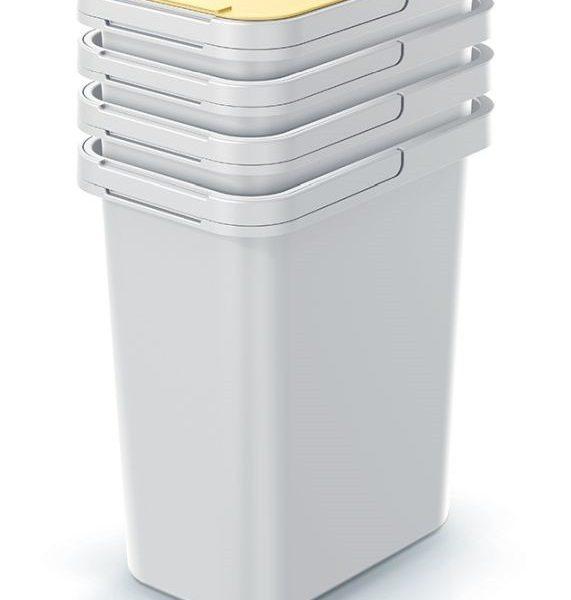 Set odpadkových košov SYSTEM 4x12 l popolavo šedý