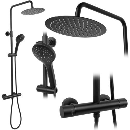 Sprchový set s termostatom Rea Vincent čierny - termostatická batéria Sprchový set s termostatom Rea Vincent čierny - termostatická batéria