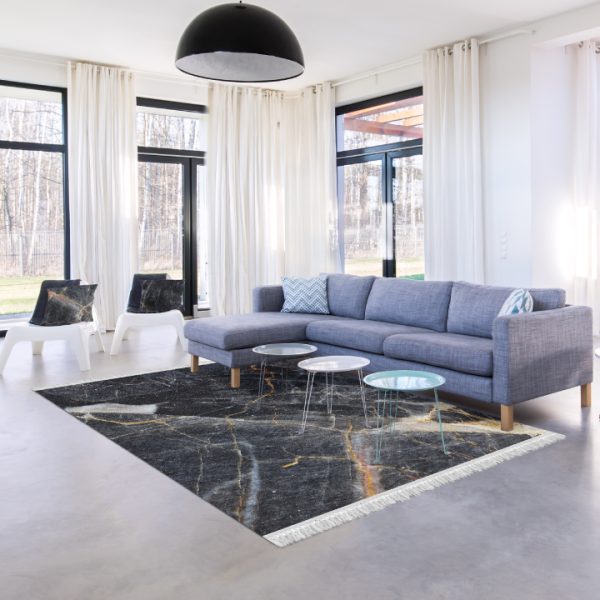 Tempo Kondela Koberec RENOX TYP 1 160x230 | vzor čierny mramor