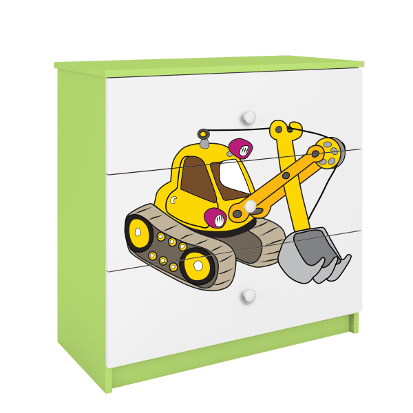 Komoda Babydreams 80 cm bager zelená