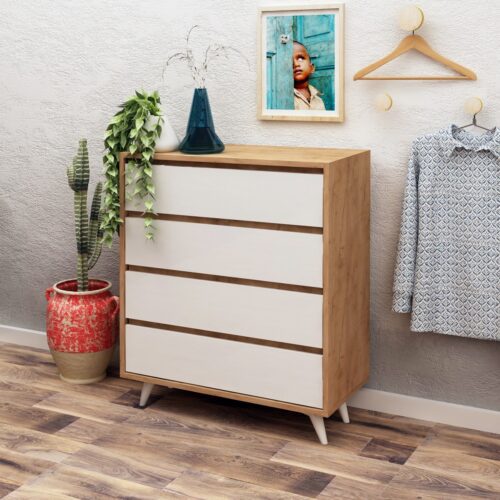 Komoda Seria III 70 cm dub craft zlatý/biela Komoda Seria III 70 cm dub craft zlatý/biela
