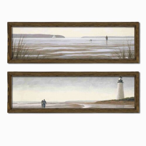 Súprava obrazov Lighthouse 2 ks 19x70 cm hnedá Súprava obrazov Lighthouse 2 ks 19x70 cm hnedá