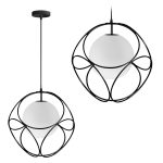 Závesná lampa LA BELLE V čierna/biela