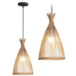 Závesná lampa La Belle Boho II čierna/hnedá