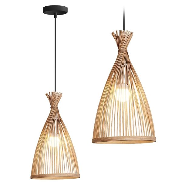 Závesná lampa La Belle Boho II čierna/hnedá