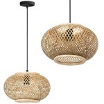 Závesná lampa La Belle Boho III čierna/hnedá