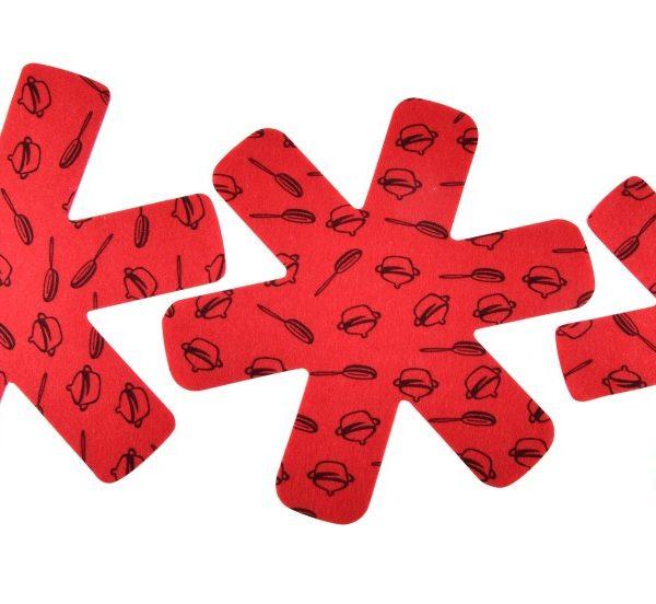 CROSS 3 ks sada podložiek pod hrnce červená