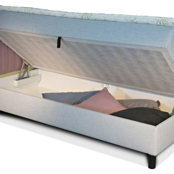 New Design  Čalúnená posteľ NOVO s krátkym čelom | ľavá s topperom Extra Rozmer.: 90 x 200 cm