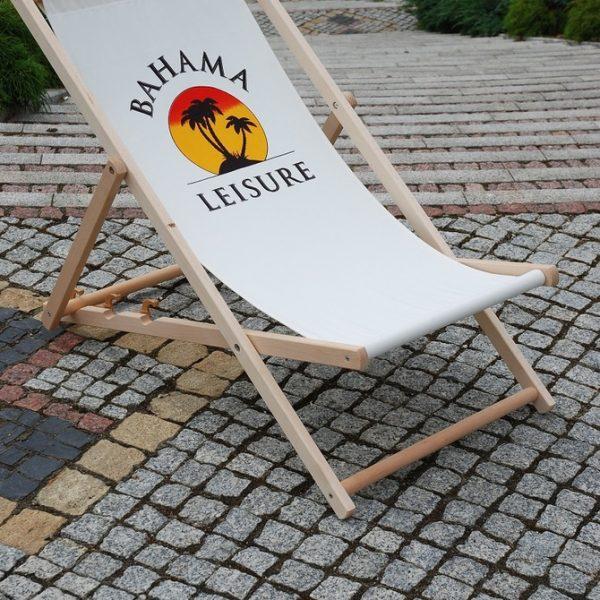 ArtRoja Záhradné lehátko BAHAMA | biela s logom