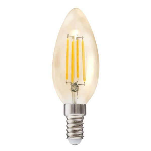 LED žiarovka Flame Straight 2W E14 teplá biela