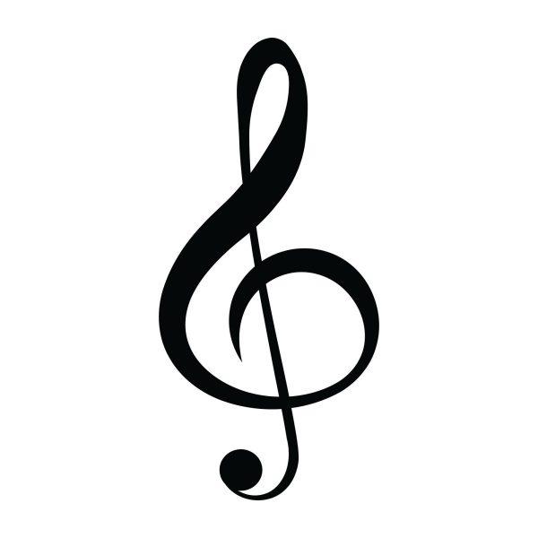 Nástenná dekorácia Treble Clef čierna