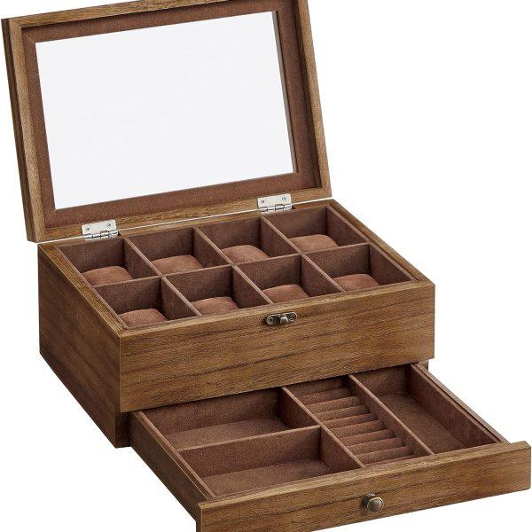 Úložný box na hodinky Vrangle hnedý